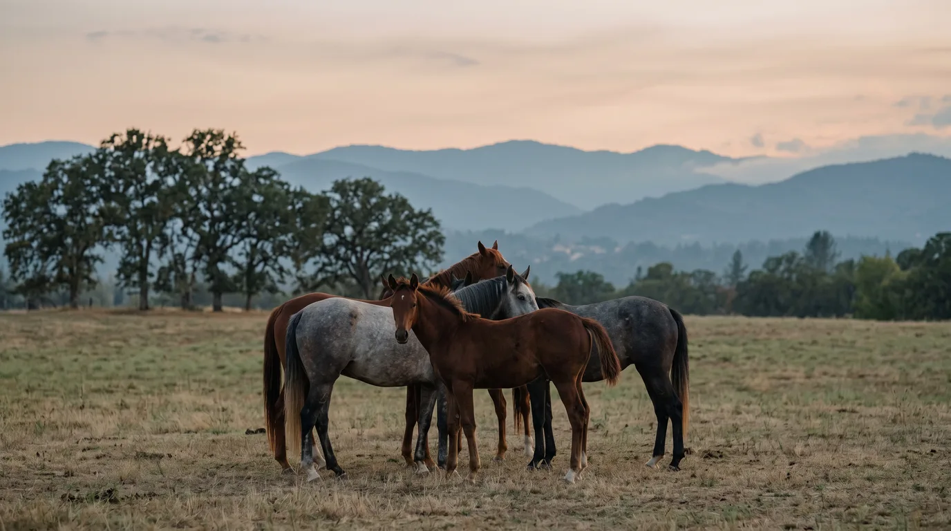 Chevaux en liberté, Les Écuries de Paola, Isère